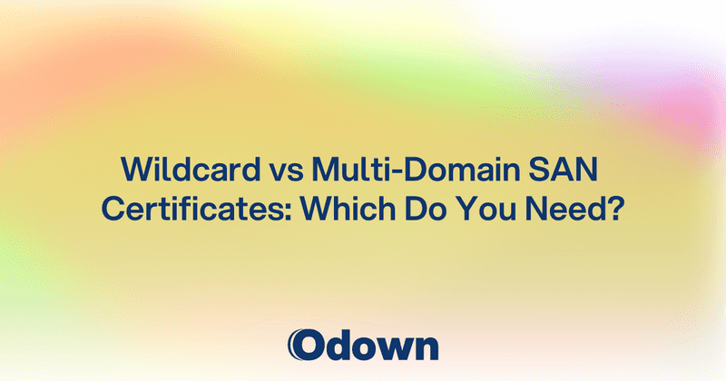 Wildcard vs Multi-Domain SAN: Which Do You Need? - Odown - uptime monitoring and status page