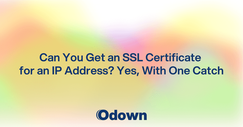 Can You Get an SSL Certificate for an IP Address? - Odown - uptime monitoring and status page