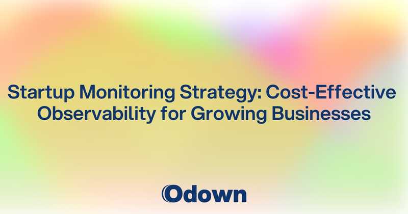 Startup Monitoring Strategy: Cost-Effective Observability for Growing Businesses
